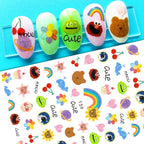 Nail Stickers Cute Rabbit Nail Art Decorations No Face Man Nail Sliders For Manicure Women Kids Girls Manicure Decoration Nail Art Supplies 3D Self-Adhesive Nail Decals Designer Nail Stickers for Acrylic Nails