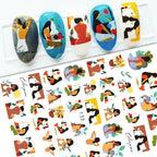 Nail Stickers Cute Rabbit Nail Art Decorations No Face Man Nail Sliders For Manicure Women Kids Girls Manicure Decoration Nail Art Supplies 3D Self-Adhesive Nail Decals Designer Nail Stickers for Acrylic Nails