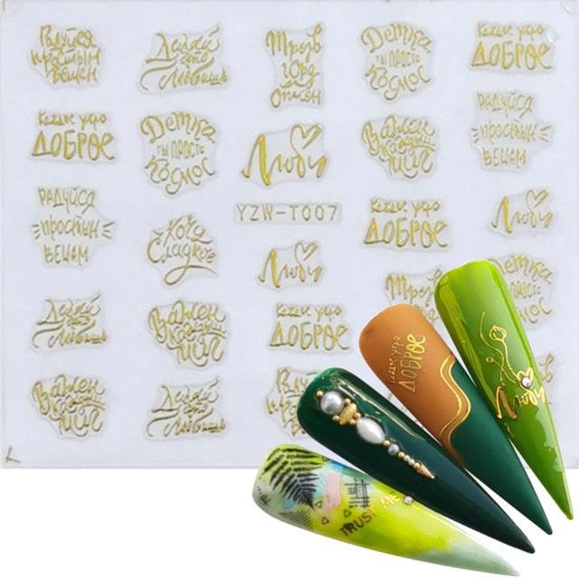 Nail Stickers for Manicure Nail Sticker Sliders For Nails Decal Self-adhesive Nails Figures Transfer Black Accessories Sliders Manicure Decoration 3D Nail Supplies Holographic Decals Transfer Sliders Nail Design Manicures Nail Self-Adhesive Sticker Stevvex