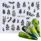 Nail Stickers for Manicure Nail Sticker Sliders For Nails Decal Self-adhesive Nails Figures Transfer Black Accessories Sliders Manicure Decoration 3D Nail Supplies Holographic Decals Transfer Sliders Nail Design Manicures Nail Self-Adhesive Sticker Stevvex