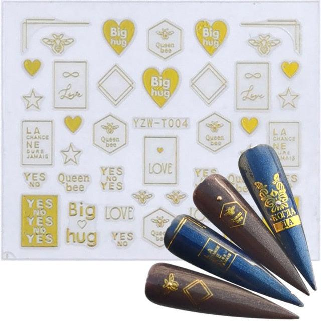 Nail Stickers for Manicure Nail Sticker Sliders For Nails Decal Self-adhesive Nails Figures Transfer Black Accessories Sliders Manicure Decoration 3D Nail Supplies Holographic Decals Transfer Sliders Nail Design Manicures Nail Self-Adhesive Sticker Stevvex