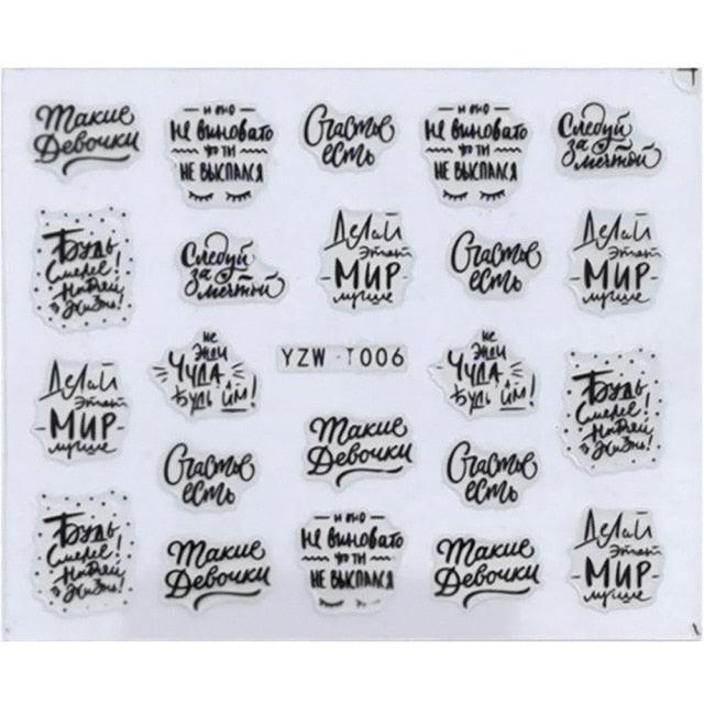 Nail Stickers for Manicure Nail Sticker Sliders For Nails Decal Self-adhesive Nails Figures Transfer Black Accessories Sliders Manicure Decoration 3D Nail Supplies Holographic Decals Transfer Sliders Nail Design Manicures Nail Self-Adhesive Sticker Stevvex