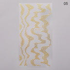 Nail Strip Stickers Black Gold Rose Gold Silver Metal Strip Tape Nail Art Adhesive Foil Tips Nail Sticker Decals Metallic Curve Strip Line Nail Decal Self-Adhesive 3D Wave Design Decoration for Women Girls Tape Nail Art Stickers Decal Decoration Stevvex