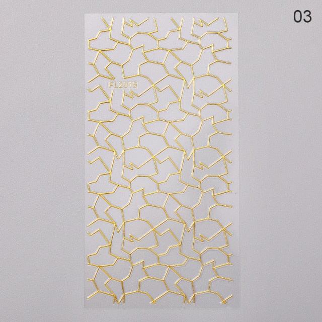 Nail Strip Stickers Black Gold Rose Gold Silver Metal Strip Tape Nail Art Adhesive Foil Tips Nail Sticker Decals Metallic Curve Strip Line Nail Decal Self-Adhesive 3D Wave Design Decoration for Women Girls Tape Nail Art Stickers Decal Decoration Stevvex
