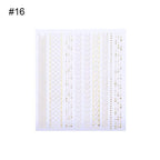 Nail Strip Stickers Black Gold Rose Gold Silver Metal Strip Tape Nail Art Adhesive Foil Tips Nail Sticker Decals Metallic Curve Strip Line Nail Decal Self-Adhesive 3D Wave Design Decoration for Women Girls Tape Nail Art Stickers Decal Decoration Stevvex