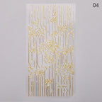 Nail Strip Stickers Black Gold Rose Gold Silver Metal Strip Tape Nail Art Adhesive Foil Tips Nail Sticker Decals Metallic Curve Strip Line Nail Decal Self-Adhesive 3D Wave Design Decoration for Women Girls Tape Nail Art Stickers Decal Decoration Stevvex