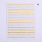 Nail Strip Stickers Black Gold Rose Gold Silver Metal Strip Tape Nail Art Adhesive Foil Tips Nail Sticker Decals Metallic Curve Strip Line Nail Decal Self-Adhesive 3D Wave Design Decoration for Women Girls Tape Nail Art Stickers Decal Decoration Stevvex