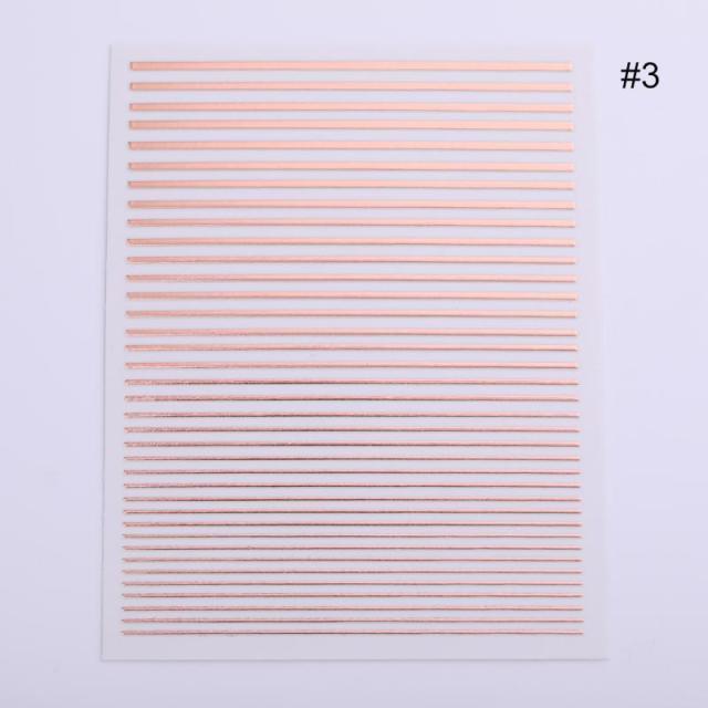 Nail Strip Stickers Black Gold Rose Gold Silver Metal Strip Tape Nail Art Adhesive Foil Tips Nail Sticker Decals Metallic Curve Strip Line Nail Decal Self-Adhesive 3D Wave Design Decoration for Women Girls Tape Nail Art Stickers Decal Decoration Stevvex