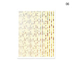 Nail Strip Stickers Black Gold Rose Gold Silver Metal Strip Tape Nail Art Adhesive Foil Tips Nail Sticker Decals Metallic Curve Strip Line Nail Decal Self-Adhesive 3D Wave Design Decoration for Women Girls Tape Nail Art Stickers Decal Decoration Stevvex