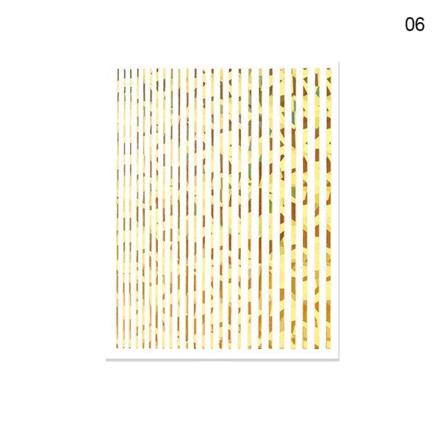 Nail Strip Stickers Black Gold Rose Gold Silver Metal Strip Tape Nail Art Adhesive Foil Tips Nail Sticker Decals Metallic Curve Strip Line Nail Decal Self-Adhesive 3D Wave Design Decoration for Women Girls Tape Nail Art Stickers Decal Decoration Stevvex