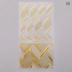 Nail Strip Stickers Black Gold Rose Gold Silver Metal Strip Tape Nail Art Adhesive Foil Tips Nail Sticker Decals Metallic Curve Strip Line Nail Decal Self-Adhesive 3D Wave Design Decoration for Women Girls Tape Nail Art Stickers Decal Decoration Stevvex