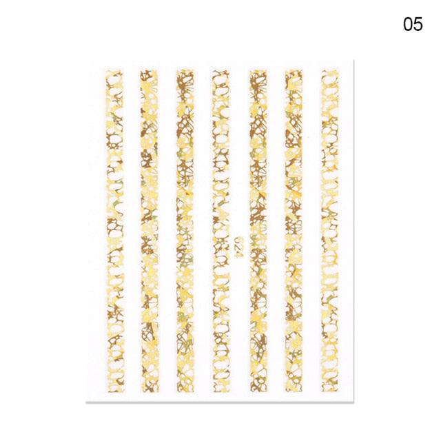 Nail Strip Stickers Black Gold Rose Gold Silver Metal Strip Tape Nail Art Adhesive Foil Tips Nail Sticker Decals Metallic Curve Strip Line Nail Decal Self-Adhesive 3D Wave Design Decoration for Women Girls Tape Nail Art Stickers Decal Decoration Stevvex