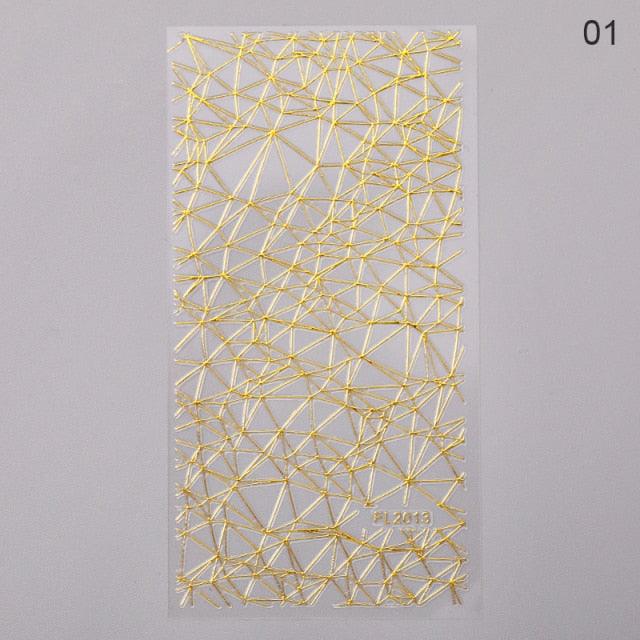 Nail Strip Stickers Black Gold Rose Gold Silver Metal Strip Tape Nail Art Adhesive Foil Tips Nail Sticker Decals Metallic Curve Strip Line Nail Decal Self-Adhesive 3D Wave Design Decoration for Women Girls Tape Nail Art Stickers Decal Decoration Stevvex