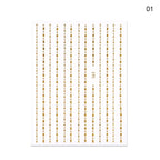 Nail Strip Stickers Black Gold Rose Gold Silver Metal Strip Tape Nail Art Adhesive Foil Tips Nail Sticker Decals Metallic Curve Strip Line Nail Decal Self-Adhesive 3D Wave Design Decoration for Women Girls Tape Nail Art Stickers Decal Decoration Stevvex
