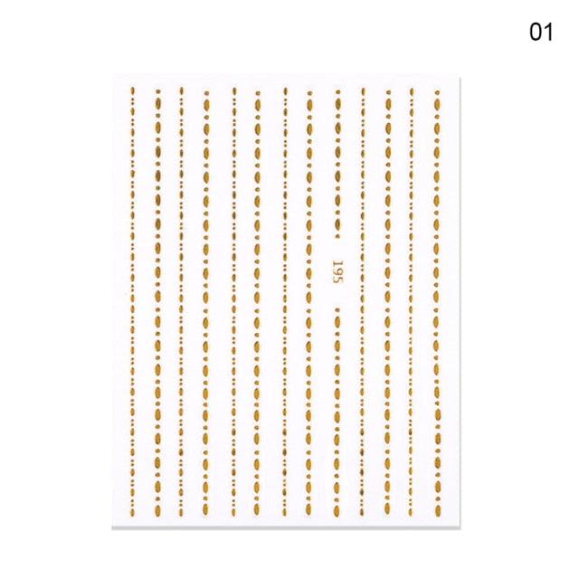 Nail Strip Stickers Black Gold Rose Gold Silver Metal Strip Tape Nail Art Adhesive Foil Tips Nail Sticker Decals Metallic Curve Strip Line Nail Decal Self-Adhesive 3D Wave Design Decoration for Women Girls Tape Nail Art Stickers Decal Decoration Stevvex