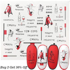 Nail Watermark Decals Sexy lips Middle finger Sexy girl Water Transfer Slider Russia Words Manicure Tattoos Sliders For Manicure Women Kids Girls Manicure Decoration Nail Art Supplies 3D Self-Adhesive Nail Decals Designer Nail Stickers for Acrylic Nails Stevvex