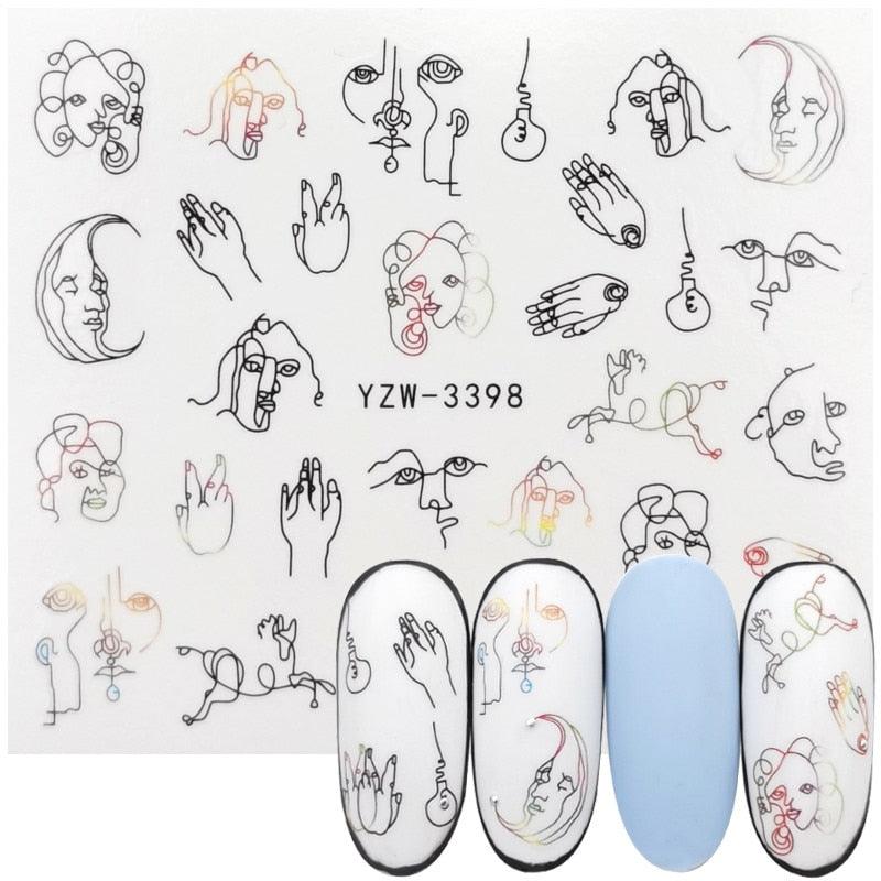 Nail Watermark Decals Sexy lips Middle finger Sexy girl Water Transfer Slider Russia Words Manicure Tattoos Sliders For Manicure Women Kids Girls Manicure Decoration Nail Art Supplies 3D Self-Adhesive Nail Decals Designer Nail Stickers for Acrylic Nails Stevvex