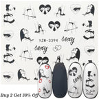 Nail Watermark Decals Sexy lips Middle finger Sexy girl Water Transfer Slider Russia Words Manicure Tattoos Sliders For Manicure Women Kids Girls Manicure Decoration Nail Art Supplies 3D Self-Adhesive Nail Decals Designer Nail Stickers for Acrylic Nails Stevvex