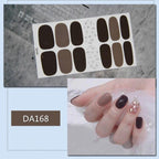 Nail Wraps Polish Decals Strips Golden Glitter 3D Adhesive Full Nail Art Stickers Manicure Kits Women Nail Decorations Accessories Metal Curve Stripe Lines Design Letter Nail Sticker Adhesive Decoration Template Nail Tool Decorations