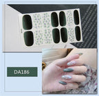 Nail Wraps Polish Decals Strips Golden Glitter 3D Adhesive Full Nail Art Stickers Manicure Kits Women Nail Decorations Accessories Metal Curve Stripe Lines Design Letter Nail Sticker Adhesive Decoration Template Nail Tool Decorations