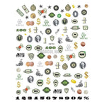 Nails Sticker Money Dollar Wealthy Rich Style Nail Art Stickers Decals Manicure Tip Decal Self Adhesive Acrylic Tips Tool Acrylic Engraved Nail Sticker Nail Art Decoration Self-Adhesive Nail Art Decoration French Black and White Lace Retro Flower Stevvex