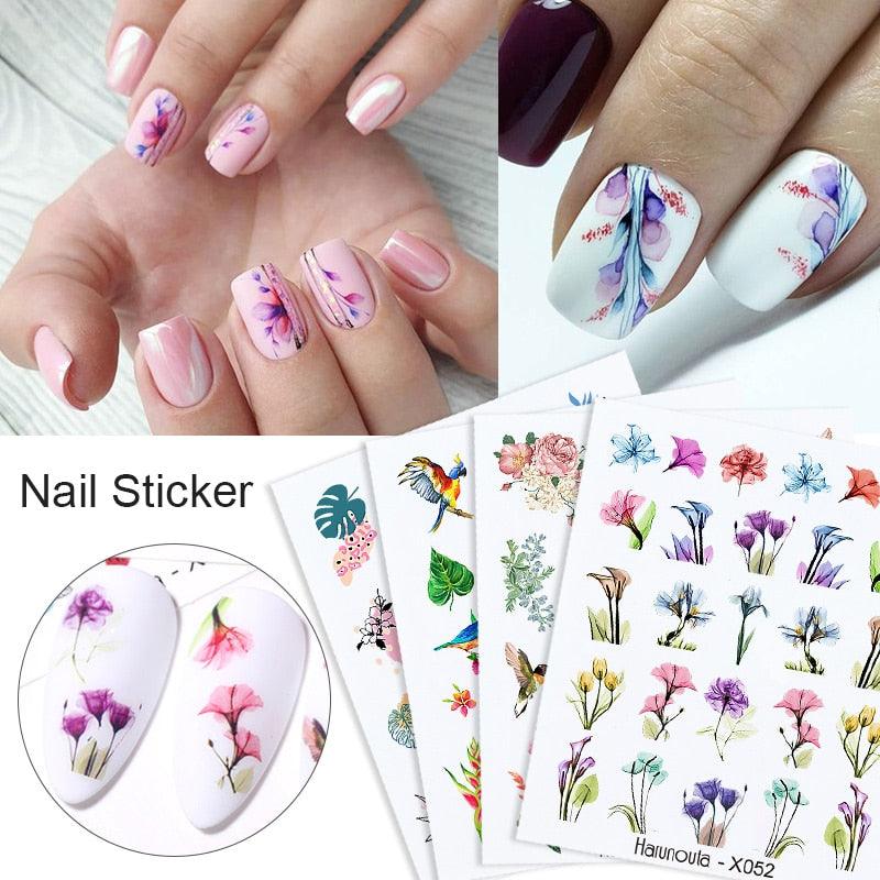 Nails Sticker Nail Art Decorations Flowers Leaves Decals Water Transfer Sliders Woman Face Fruit Foil Manicures Wraps  Water Transfer Nail Decals Sticker For Pretty Girl Self-Adhesive Nail Decals Designer Nail Stickers for Acrylic Decal Stevvex