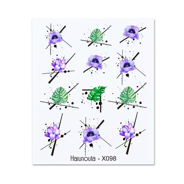 Nails Sticker Nail Art Decorations Flowers Leaves Decals Water Transfer Sliders Woman Face Fruit Foil Manicures Wraps  Water Transfer Nail Decals Sticker For Pretty Girl Self-Adhesive Nail Decals Designer Nail Stickers for Acrylic Decal Stevvex
