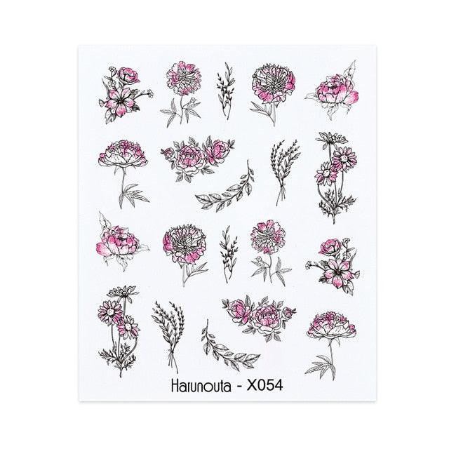 Nails Sticker Nail Art Decorations Flowers Leaves Decals Water Transfer Sliders Woman Face Fruit Foil Manicures Wraps  Water Transfer Nail Decals Sticker For Pretty Girl Self-Adhesive Nail Decals Designer Nail Stickers for Acrylic Decal Stevvex