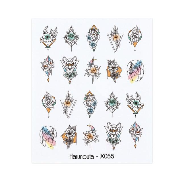 Nails Sticker Nail Art Decorations Flowers Leaves Decals Water Transfer Sliders Woman Face Fruit Foil Manicures Wraps  Water Transfer Nail Decals Sticker For Pretty Girl Self-Adhesive Nail Decals Designer Nail Stickers for Acrylic Decal Stevvex