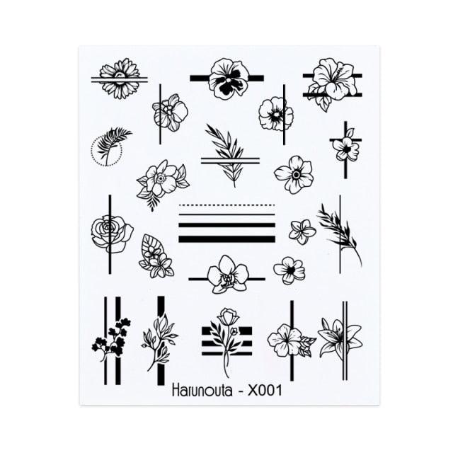 Nails Sticker Nail Art Decorations Flowers Leaves Decals Water Transfer Sliders Woman Face Fruit Foil Manicures Wraps  Water Transfer Nail Decals Sticker For Pretty Girl Self-Adhesive Nail Decals Designer Nail Stickers for Acrylic Decal Stevvex