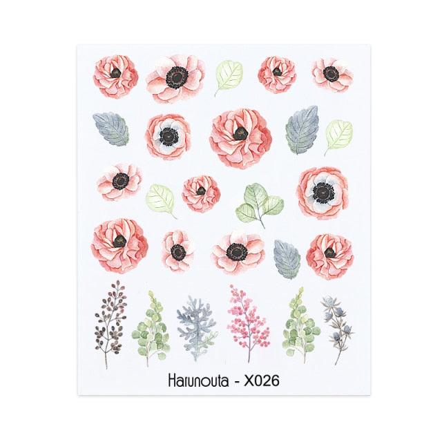 Nails Sticker Nail Art Decorations Flowers Leaves Decals Water Transfer Sliders Woman Face Fruit Foil Manicures Wraps  Water Transfer Nail Decals Sticker For Pretty Girl Self-Adhesive Nail Decals Designer Nail Stickers for Acrylic Decal Stevvex