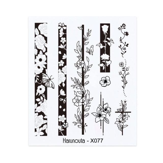 Nails Sticker Nail Art Decorations Flowers Leaves Decals Water Transfer Sliders Woman Face Fruit Foil Manicures Wraps  Water Transfer Nail Decals Sticker For Pretty Girl Self-Adhesive Nail Decals Designer Nail Stickers for Acrylic Decal Stevvex