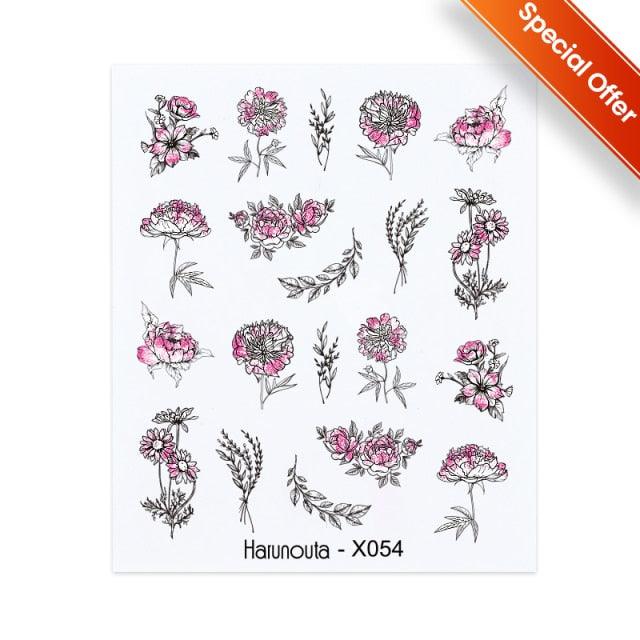Nails Sticker Nail Art Decorations Flowers Leaves Decals Water Transfer Sliders Woman Face Fruit Foil Manicures Wraps  Water Transfer Nail Decals Sticker For Pretty Girl Self-Adhesive Nail Decals Designer Nail Stickers for Acrylic Decal Stevvex