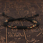 National Style Lucky Red String Bracelet Handmade Braided Knot Charm Bracelets For Women Men Red Bracelet Protection Red Cord Bracelet Adjustable Braided Knot Bracelet