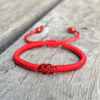 National Style Lucky Red String Bracelet Handmade Braided Knot Charm Bracelets For Women Men Red Bracelet Protection Red Cord Bracelet Adjustable Braided Knot Bracelet