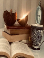 Natural Coconut Shell Decorative Scented Candle Wood Wicked Coconut Scented Candle Natural Coconut Shell  Eco Friendly Ideal for Home and Beach Décor Aromatherapy Candle Stevvex