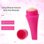 Natural Reusable Oil Resistant Facial Tool Roller Oil Control Rolling Stone Women Makeup Face Skin Care Tool Facial Cleaning Oil Absorption Roller On Ball Suitable for Traveling At Home Or Going Conduct For Facial Massage Stevvex