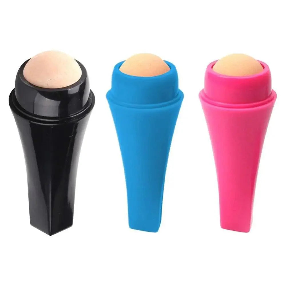 Natural Reusable Oil Resistant Facial Tool Roller Oil Control Rolling Stone Women Makeup Face Skin Care Tool Facial Cleaning Oil Absorption Roller On Ball Suitable for Traveling At Home Or Going Conduct For Facial Massage Stevvex