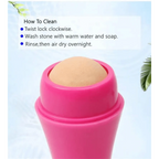 Natural Reusable Oil Resistant Facial Tool Roller Oil Control Rolling Stone Women Makeup Face Skin Care Tool Facial Cleaning Oil Absorption Roller On Ball Suitable for Traveling At Home Or Going Conduct For Facial Massage Stevvex