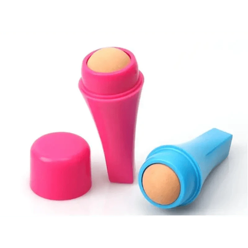 Natural Reusable Oil Resistant Facial Tool Roller Oil Control Rolling Stone Women Makeup Face Skin Care Tool Facial Cleaning Oil Absorption Roller On Ball Suitable for Traveling At Home Or Going Conduct For Facial Massage Stevvex