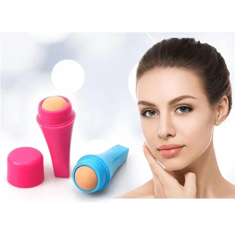 Natural Reusable Oil Resistant Facial Tool Roller Oil Control Rolling Stone Women Makeup Face Skin Care Tool Facial Cleaning Oil Absorption Roller On Ball Suitable for Traveling At Home Or Going Conduct For Facial Massage Stevvex