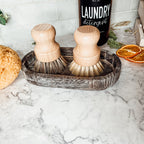 Natural Sisal Dish And Pot Scrub Brush All Natural Beech Wood Ergonomic Handle BandsCo Straps