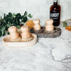 Natural Sisal Dish And Pot Scrub Brush All Natural Beech Wood Ergonomic Handle BandsCo Straps