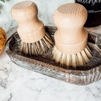Natural Sisal Dish And Pot Scrub Brush All Natural Beech Wood Ergonomic Handle BandsCo Straps