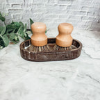 Natural Sisal Dish And Pot Scrub Brush All Natural Beech Wood Ergonomic Handle BandsCo Straps