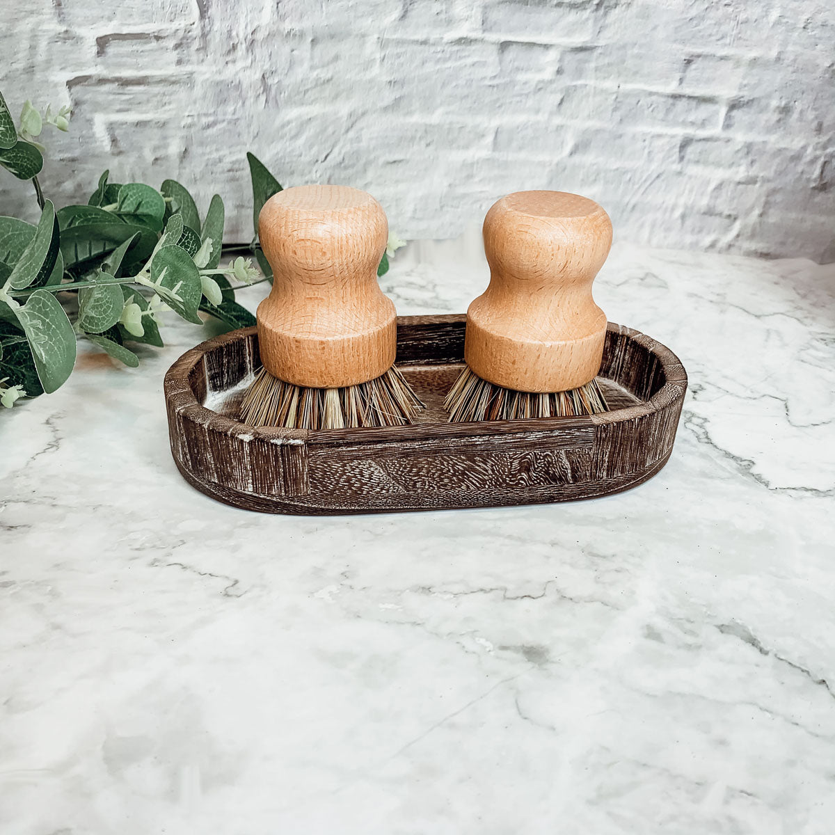 Natural Sisal Dish And Pot Scrub Brush All Natural Beech Wood Ergonomic Handle BandsCo Straps