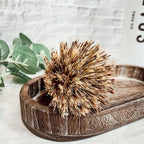 Natural Sisal Dish And Pot Scrub Brush All Natural Beech Wood Ergonomic Handle BandsCo Straps