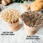 Natural Sisal Dish And Pot Scrub Brush All Natural Beech Wood Ergonomic Handle BandsCo Straps
