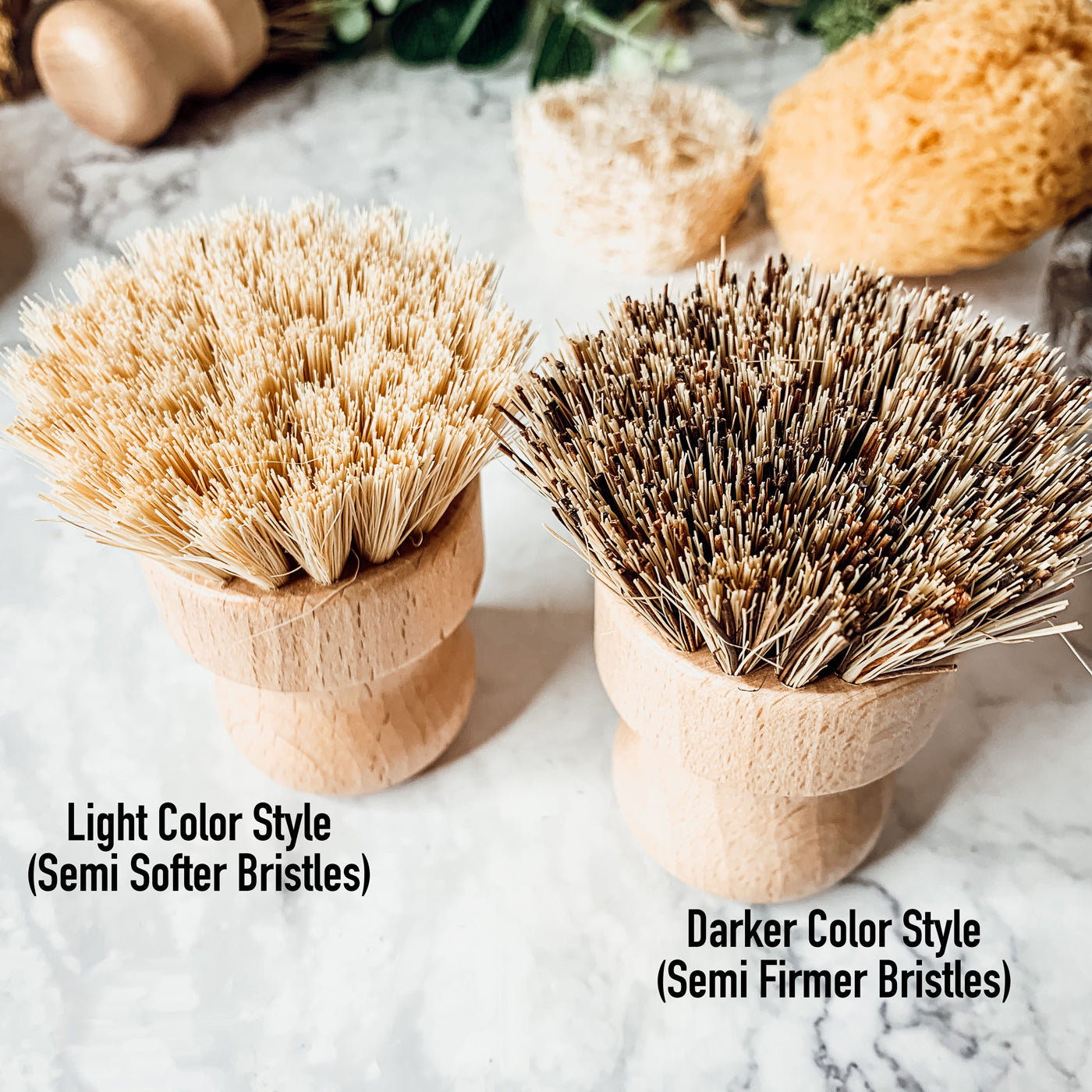 Natural Sisal Dish And Pot Scrub Brush All Natural Beech Wood Ergonomic Handle BandsCo Straps