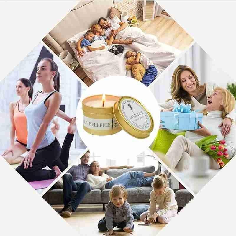 Natural Soy Wax Scented Tin Candle Aromatherapy Candles Scented Candles Gift Set for Women Soy Candle Portable Travel Tin Candles For Stress Relief Wedding Gift Festival Party Home Decoration Scented Soy Candles Stevvex